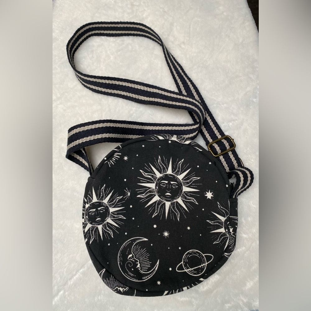 Black and White Celestial Crossbody Bag